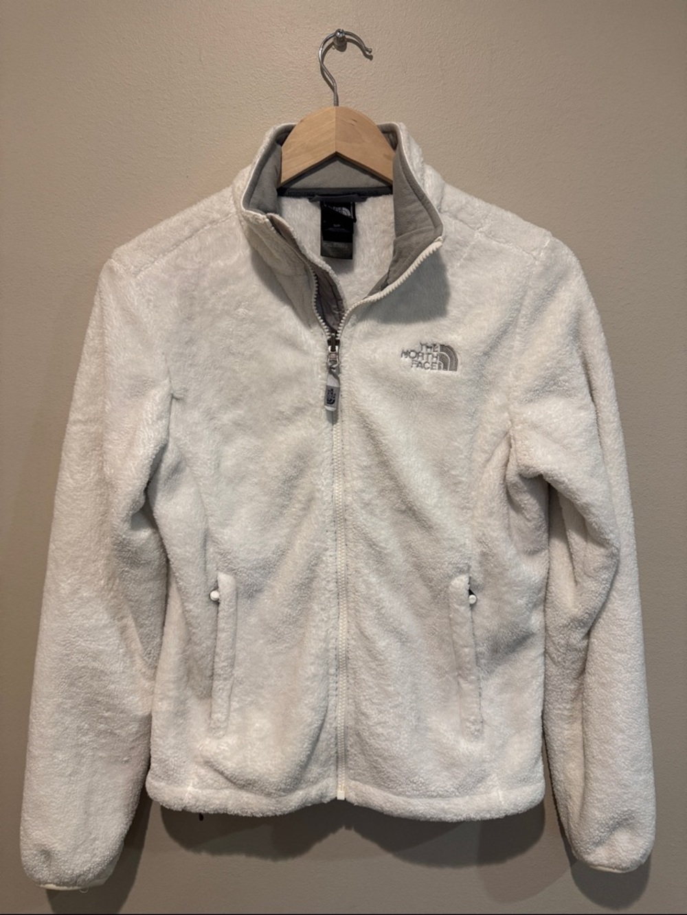 The North Face White Plush Full-Zip Fleece Jacket